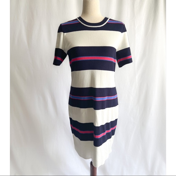 Tommy Hilfiger Navy/Red/Cream Striped Body Dress - NWT - Picture 1 of 5